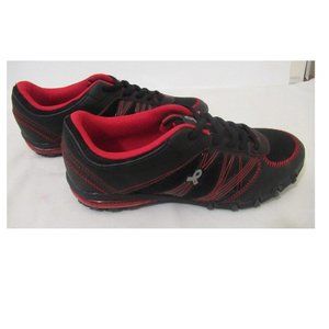 red-on-black sneakers  Sz 7